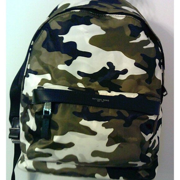 Michael Kors Backpack army green camouflage laptop school work travel bag style - Picture 3 of 16